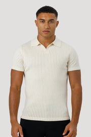 THE ALONSO SHORT SLEEVE POLO - OAT MILK