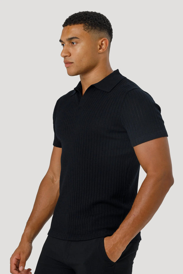 THE ALONSO SHORT SLEEVE POLO - BLACK