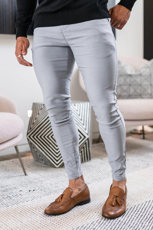 THE AVANI TROUSERS - LIGHT GREY